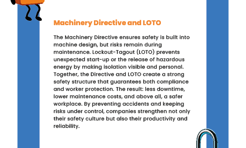 Machinery Directive and Lockout Tagout: How do they complement each other?