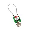 Nylon safety padlock green with cable 146123