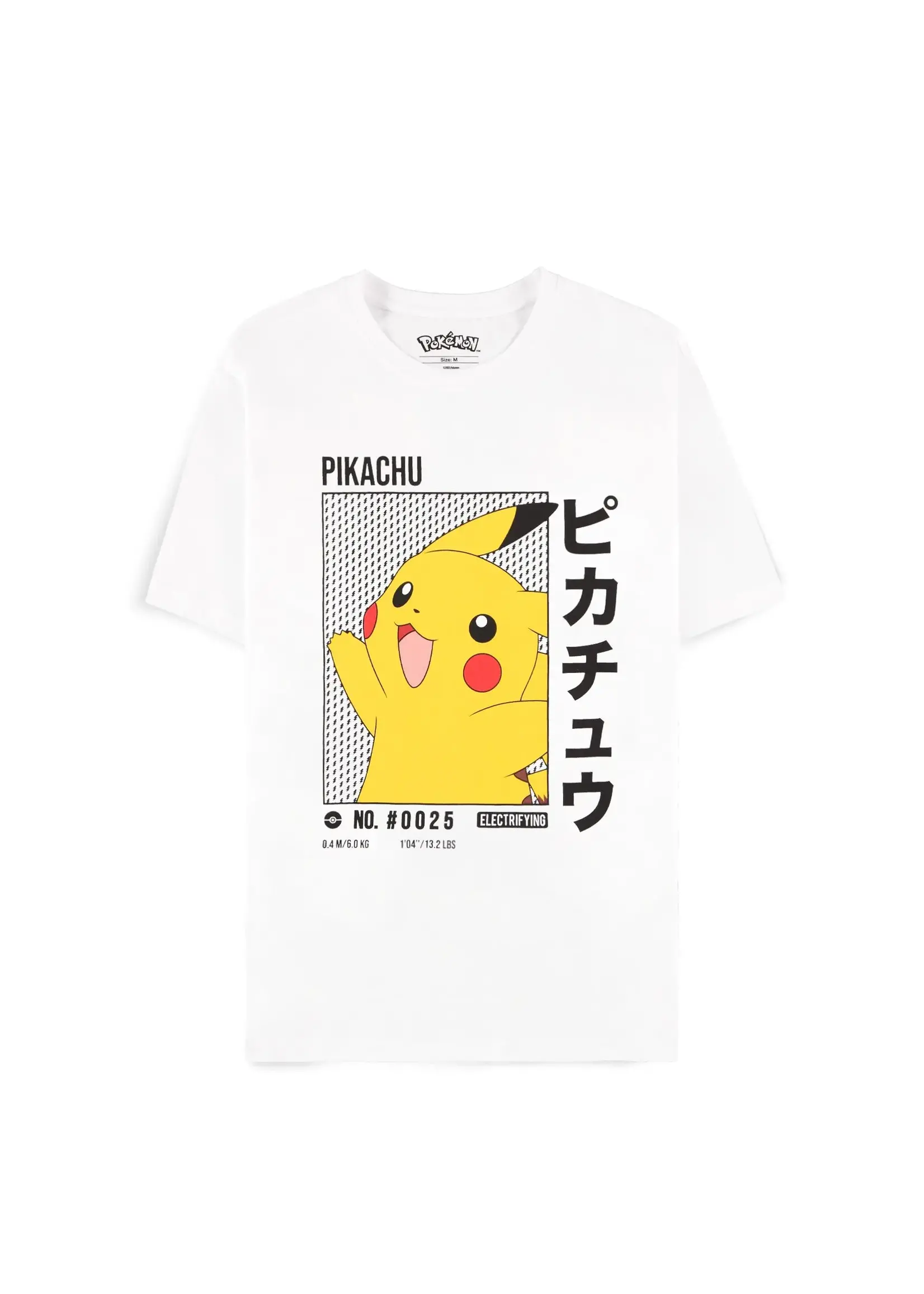 Pokémon - Pikachu  Short Sleeved T-shirt (White)