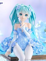 Hatsune Miku Noodle Stopper PVC Statue Flower Fairy Nemophila Pail Blue Color