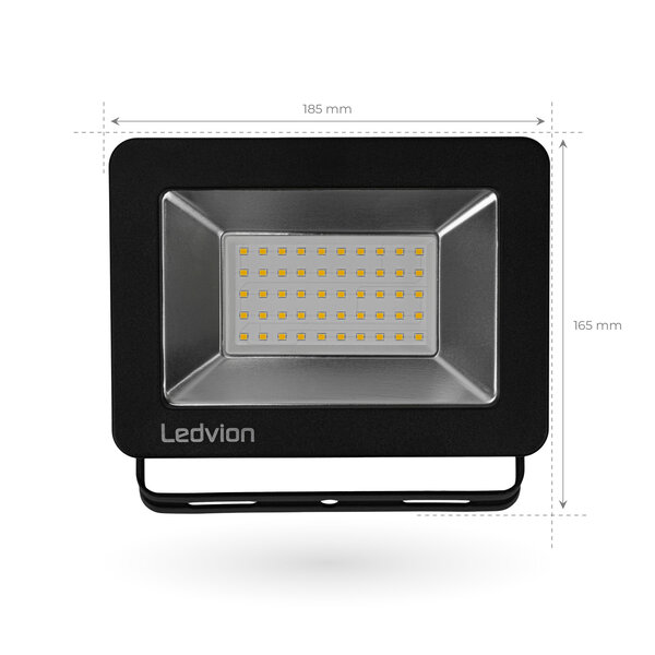 Ledvion Proiettore LED 50W - Osram - IP65 - 120lm/W - Colore Bianco Naturale - 5 Anni di Garanzia