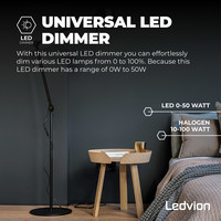Ledvion Cavo Dimmer LED Nero 0-50 Watt 220-240V - Taglio di fase