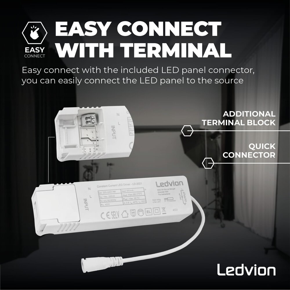 Ledvion Lumileds Pannello LED 60x60 - 36W - 125Lm/W - 6500K - 5 anni di garanzia