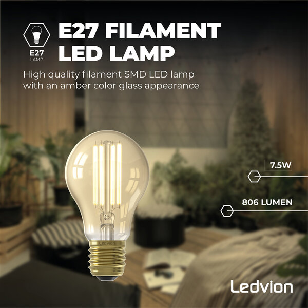 Ledvion Ampoule LED E27 - Dimmable - 8.8W - 2700K - 806 Lumen