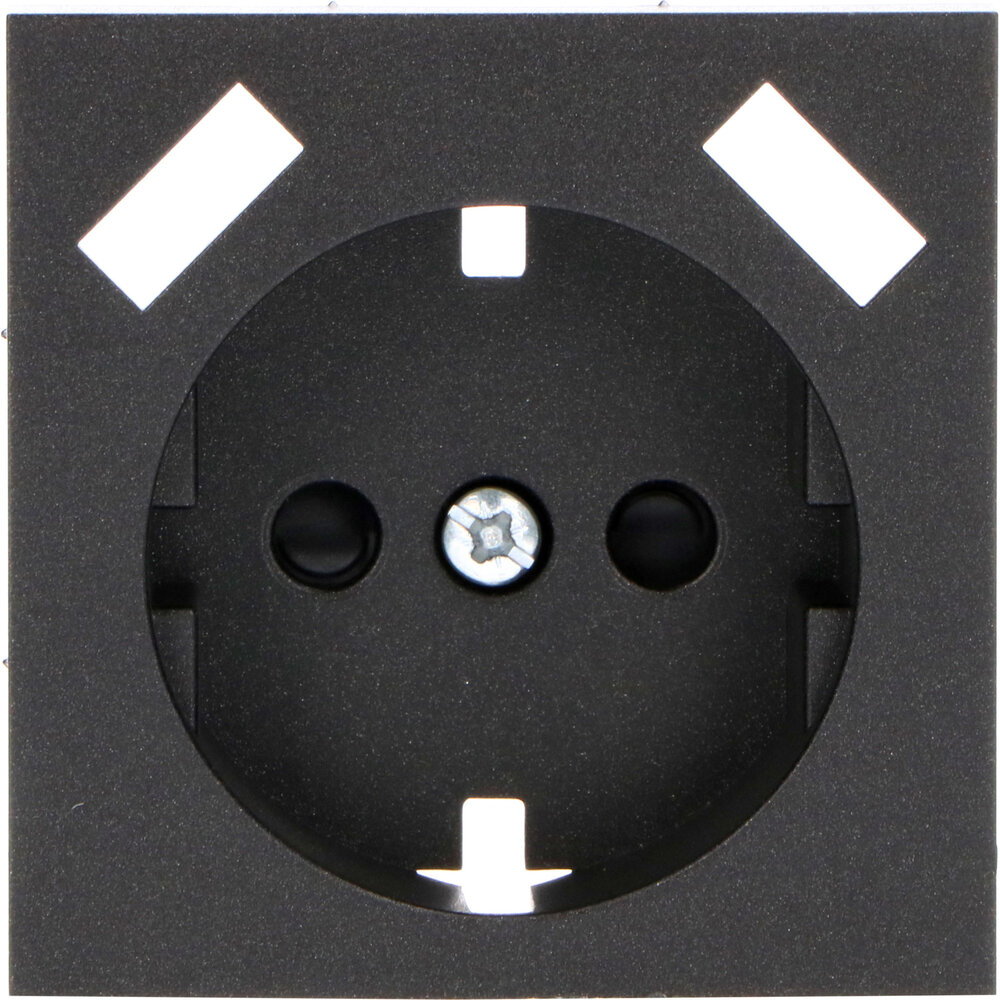 Lampadashop Placca di copertura Presa USB -  2x USB A - 55x55mm - Nero