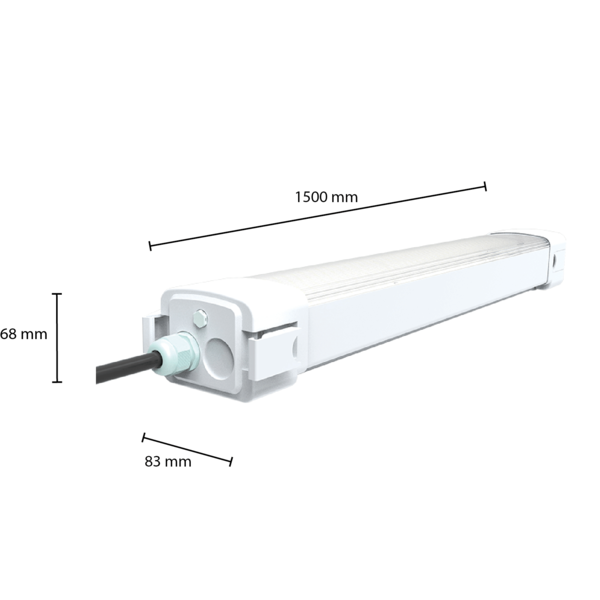 Lampadashop Plafoniera LED Tri Proof - Con Sensore Di Movimento - 150CM - 60W - 150lm/W - IP65 - IK10