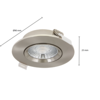 Lampadashop Faretti da Incasso LED  Argento - 6W – IP44 – 3000K - Dimmerabile - 3 Pack