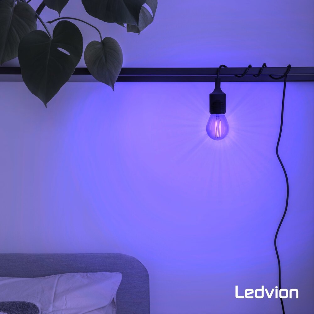 Ledvion 5-pack Lampadina LED E27 Filamento - 1W - 2100K - 50 Lumen - Colorato