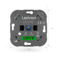 Ledvion 2 Dimmer LED- Circuito alternato >2 dimmer, 1 punto luce - 5-250W- Taglio di fase - Universale