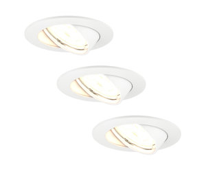 Faretti da Incasso LED Dimmerabili Nero - Amsterdam - 5W - 2700K - ø82mm -  3 pack 