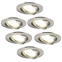 Ledvion Faretti da Incasso LED Dimmerabili Inox - Amsterdam - 5W - 2700K - ø82mm - 6 pack