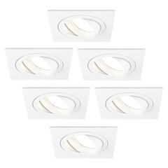 Faretti da Incasso LED Dimmerabili Bianco - Sevilla - 5W - 2700K - 92mm - Quadrato - 6 pack