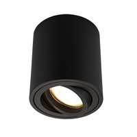 Ledvion Faretto LED da soffitto Dimmerabile  - Rotondo - Nero - 5W - 2700K - Inclinabile - IP20