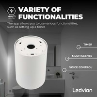 Ledvion Faretto LED da soffitto Smart - Rotondo - Bianco - 4,9W - RGB+CCT - Inclinabile - IP20