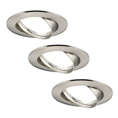 Faretti da Incasso LED Dimmerabili Inox - Amsterdam - 5W - 4000K - ø82mm - 3 pack