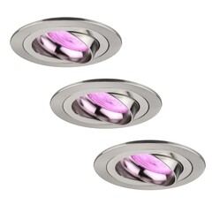 Faretti da Incasso Smart Inox - Tokyo - Smart WiFi - Dimmerabili - RGB+CCT - 3 pack