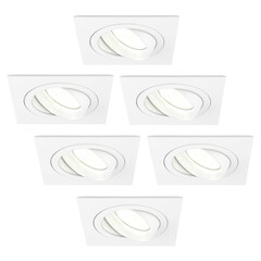 Faretti da Incasso LED Dimmerabili Bianco - Sevilla - 5W - 4000K - 92mm - Quadrato - 6 pack