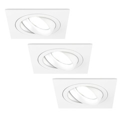 Faretti da Incasso LED Dimmerabili Bianco - Sevilla - 5W - 6500K - 92mm - Quadrato - 3 pack