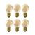 6x Lampadine LED E27 Filamento - 1W - 2100K - 50 Lumen - Oro