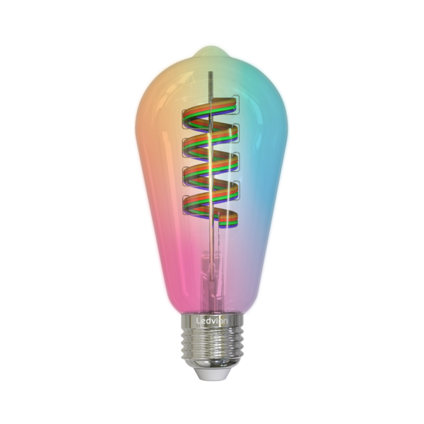 Ledvion Lampadina LED Smart RGB+1800K Filamento E27 - Wifi - Dimmerabile - 5W