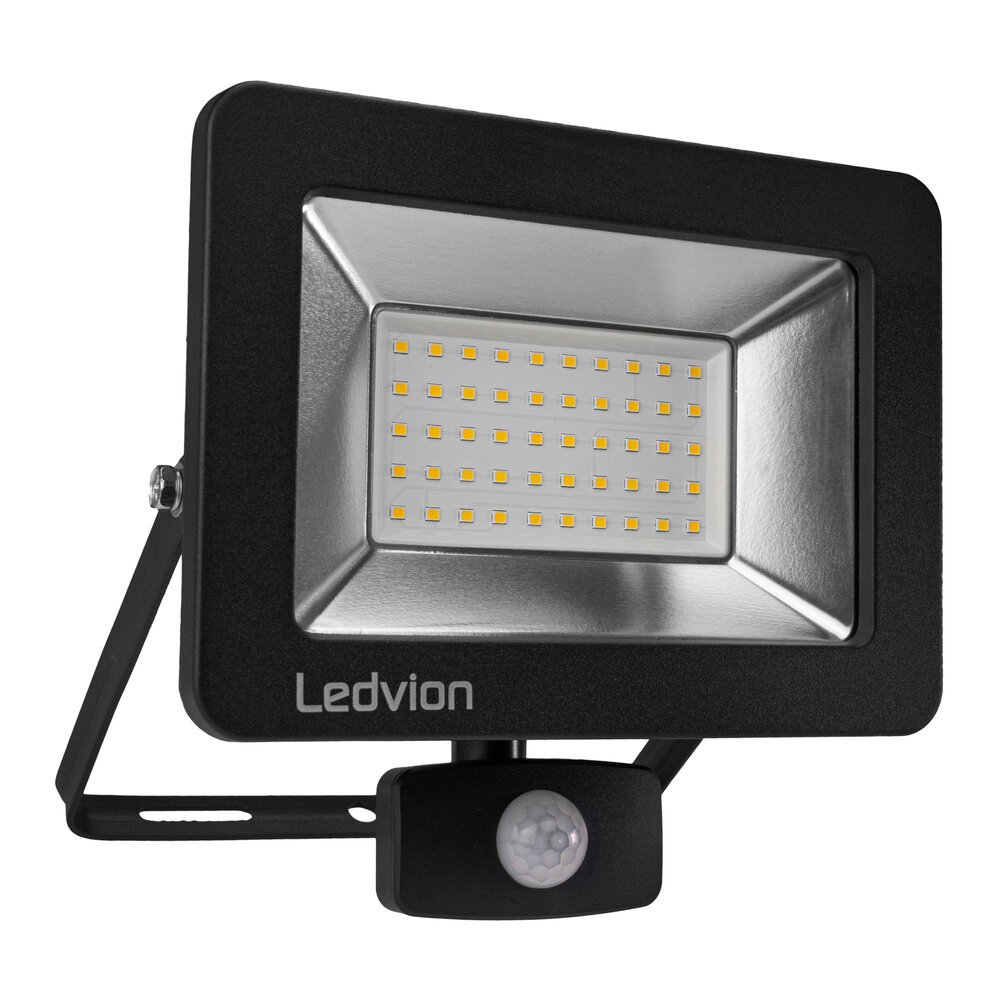 Ledvion Proiettore LED 50W - Osram - Sensore di Movimento - IP44 - 120lm/W - 4000K - 5 Anni di Garanzia
