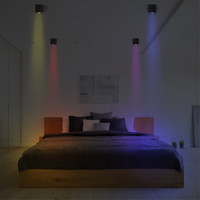 Lampadashop Faretto LED da soffitto Smart - Quadrato - Nero - 4,9W - RGB+CCT - Inclinabile - IP20