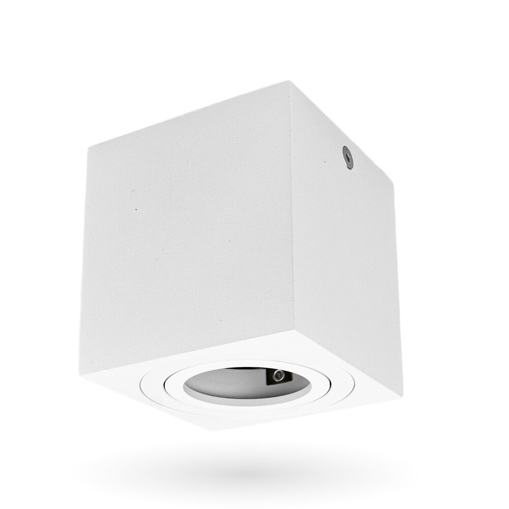 Lampadashop Faretto LED da soffitto Dimmerabile  - Quadrato - Bianco - 5W - 2700K - Inclinabile - IP20