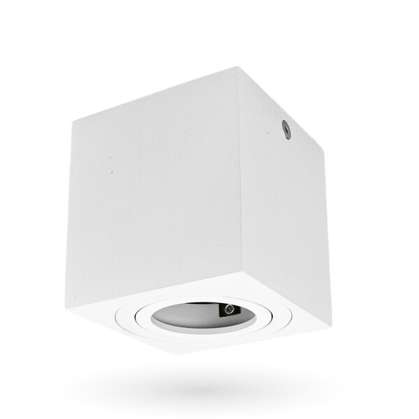 Lampadashop Faretto LED da soffitto Dimmerabile  - Quadrato - Bianco - 5W - 2700K - Inclinabile - IP20