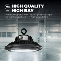 Lampadashop Campana LED 150W - Philips Driver - 120° - 160lm/W - 6000K - IP65 - Dimmerabile - 5 anni di garanzia