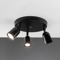 Lampadashop Plafoniera LED Locaste Trio - Inclinabile - Attacco GU10 - Nero