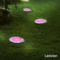Ledvion Faretto Segnapasso LED Rotondo - IP67 - 4,9W - RGB+CCT - 1m Cavo