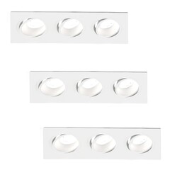 Faretti da Incasso LED Dimmerabili Triplo - 5W - 6500K - 215mm - 3 pack