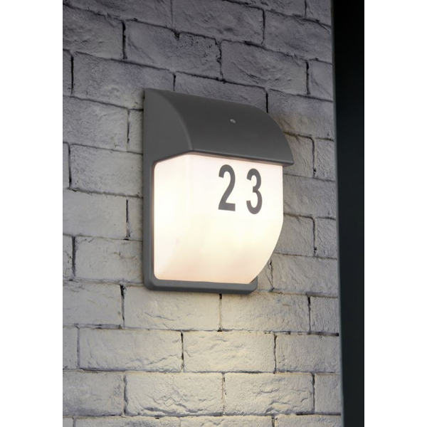 Trio Lighting Lampada LED numero civico con Sensore Crepuscolare - E14 - IP44 - Mersey - Antracite