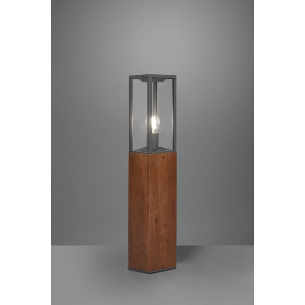 Trio Lighting Lampada da Terra da Esterno - 80 cm - E27 - Garonne - Antracite con Legno