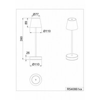 Trio Lighting Lampada da Tavolo LED Ricaricabile con Porta USB - Dimmerabile - 2,2W - IP44 - Martinez - Giallo