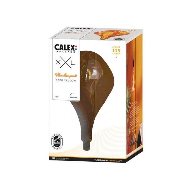 Calex Calex Organic Flamboyant Evo Deep Yellow Flex Filament - 220-240V - 150Lm - 6W - 1800K - E27 - Dimmerabile