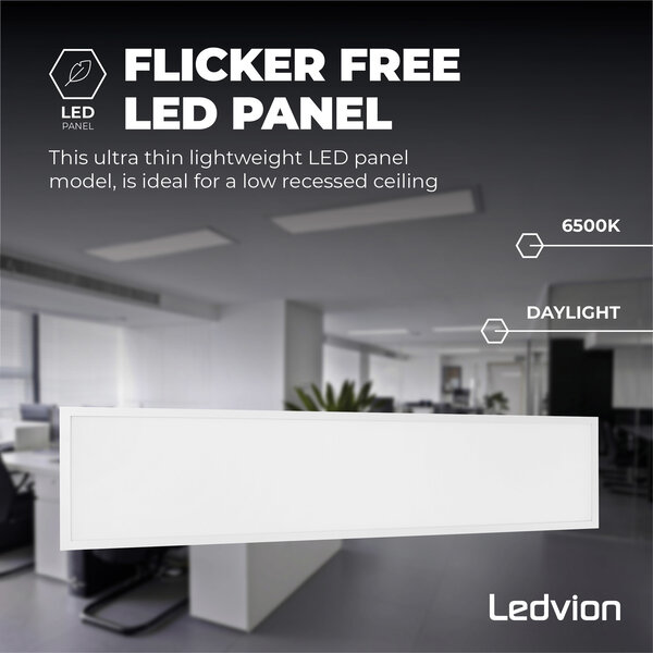 Ledvion Lumileds Pannello LED 120x30 - 36W - 6500K - 125 lm/W - 5 anni di garanzia