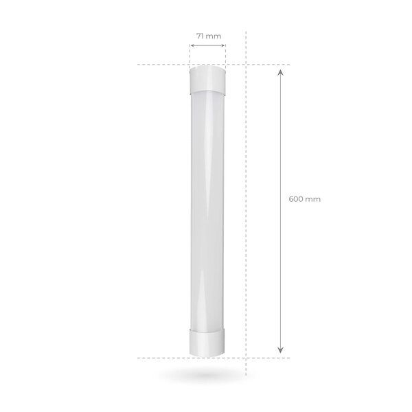 Ledvion Barra LED da 60 cm - Chip LED Samsung - Slim - 15W - 6500K - Bianco Neutro - IP20 - 5 anni di garanzia
