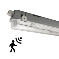 Ledvion Plafoniera LED da 60 cm con Sensore - IP65 - Clip Inox