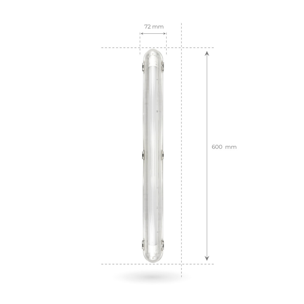 Ledvion Plafoniera Tubo LED da 60 cm con Sensore - Stagna - 6.3W - 4000K - IP65 - con Tubo LED
