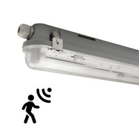 Ledvion Plafoniera LED da 120 cm con Sensore - IP65 - Clip Inox
