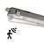 Plafoniera LED da 120 cm con Sensore - Stagna - IP65 - Clip Inox