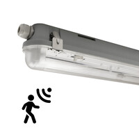 Ledvion Plafoniera LED da 150 cm con Sensore - Stagna - IP65 - Clip Inox