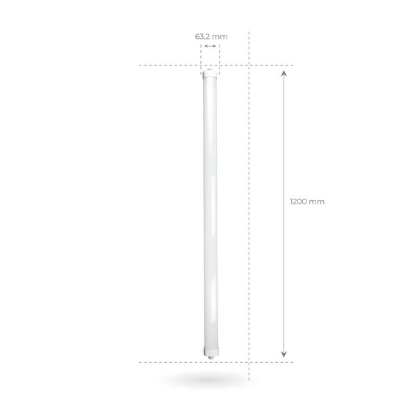 Ledvion Plafoniera LED da 120 cm - Samsung LED - IP65 - 36W - 144 lm/W - 6500K - Collegabile - 5 anni di garanzia
