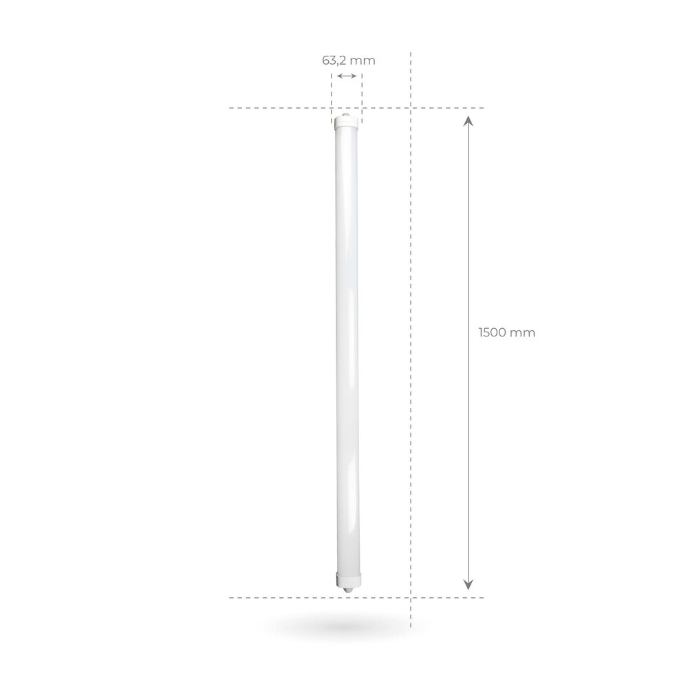 Ledvion 6x Plafoniera LED da 150 cm - Samsung LED - IP65 - 48W - 140 lm/W - 4000K - Collegabile - 5 anni di garanzia