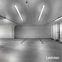 Ledvion 6x Plafoniera LED da 150 cm - Samsung LED - IP65 - 48W - 140 lm/W - 6500K - Collegabile - 5 anni di garanzia