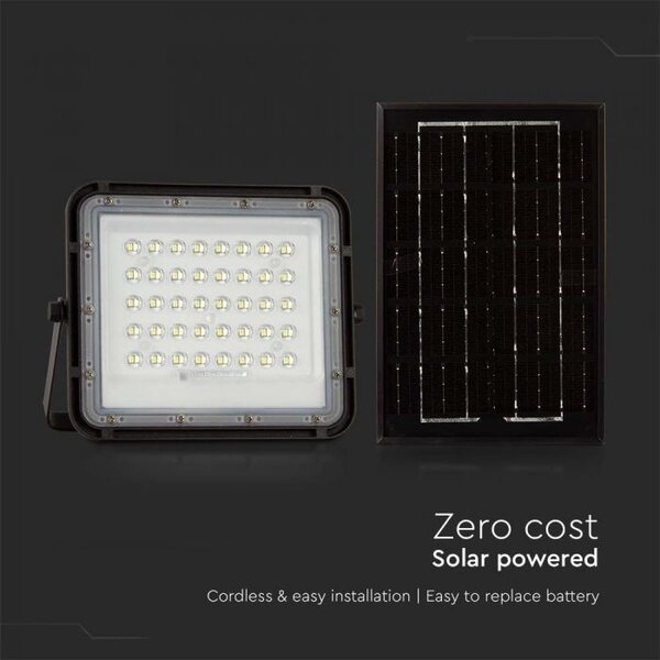 V-TAC Solar Proiettore LED 40W - 400 Lumen - 6400K - IP65 - 5000mAh