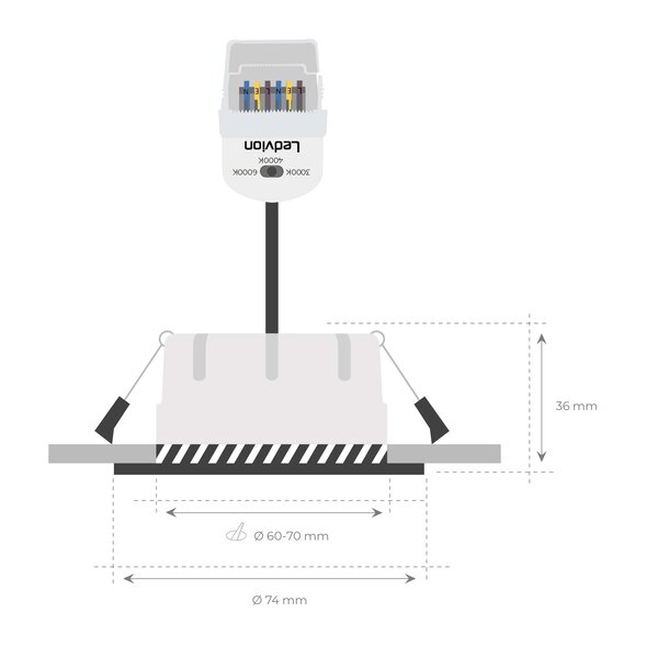Ledvion Faretti da Incasso LED Dimmerabili Inox - IP65 - 5W - CCT - ø75mm - 5 anni di garanzia  - Adatto per il bagno
