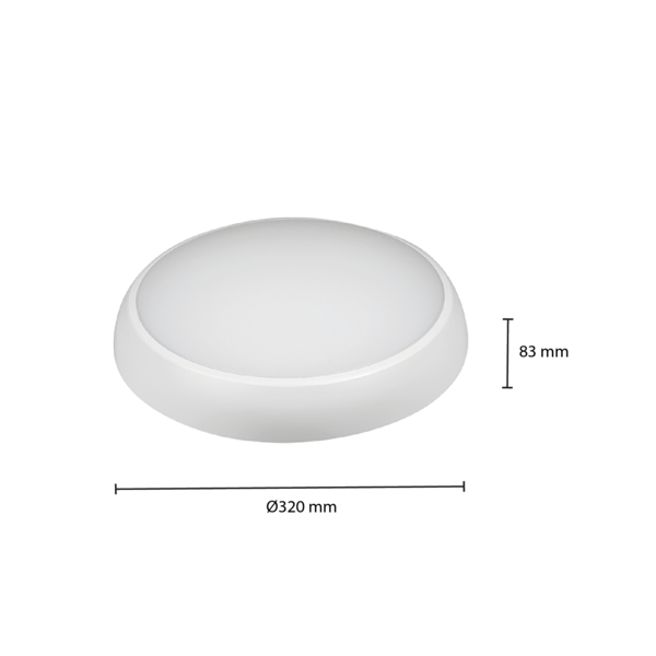 Lampadashop Plafoniera LED di emergenza con sensore - NESO - 13W - CCT - 1300 Lumen - IP54 - Bianco - Ø32 cm