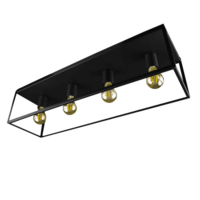 Lampadashop Plafoniera LED - Leduxa - Nero - Quadrato - 4x Attacco E27 - 16W